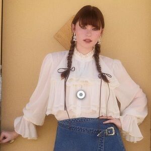 NWOT Cider lace ruffle blouse